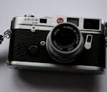 Analogue Camera on Gray Background